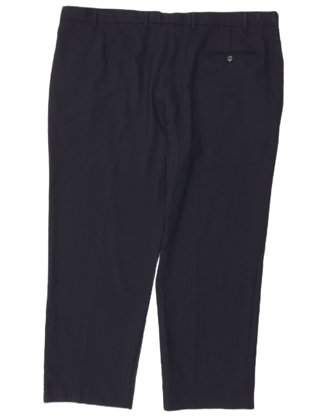 Marks & Spencer Mens Regular Fit Suit Trousers W46 L31 Navy Blue Polyester