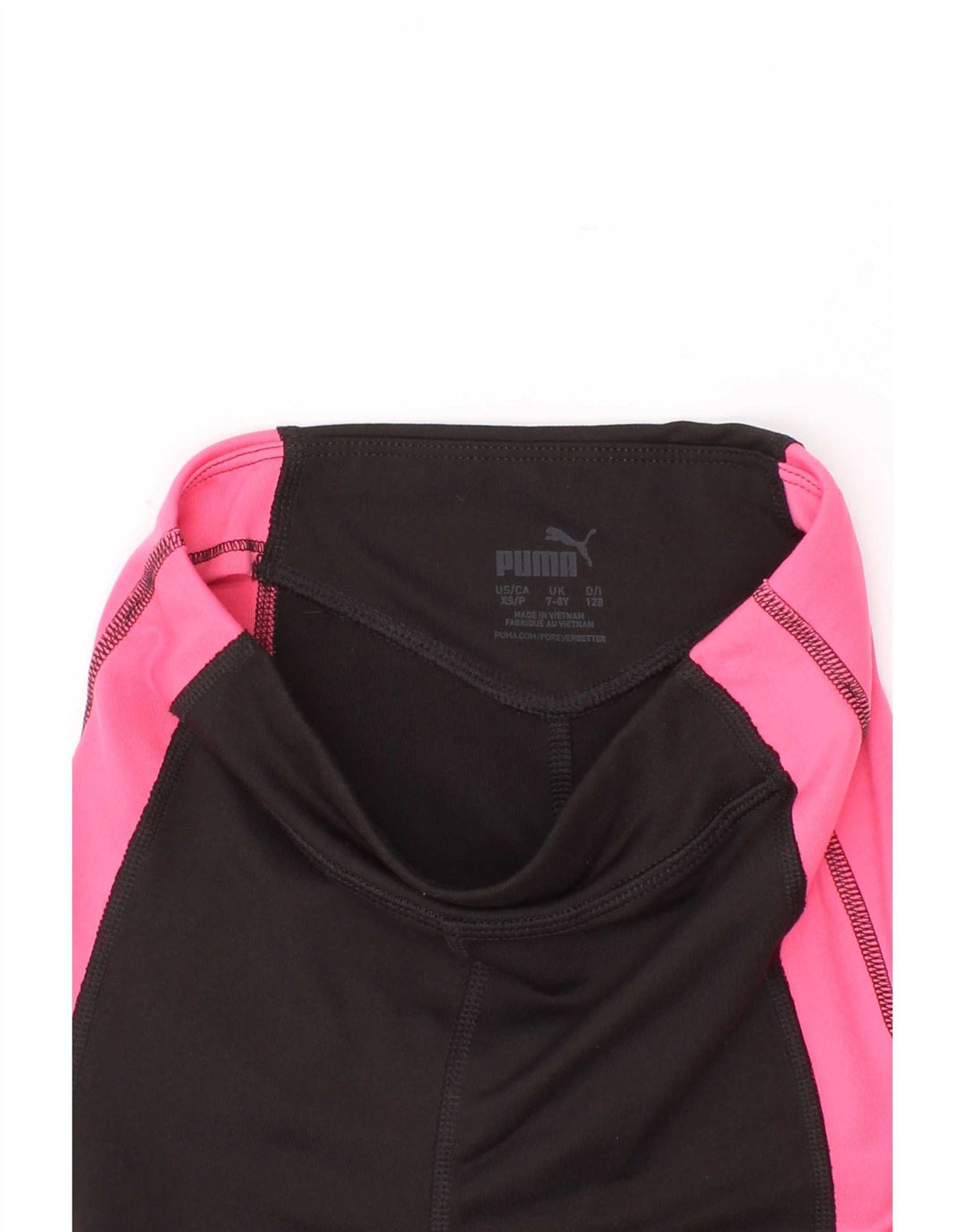 Puma Girls Graphic Capri Leggings 7-8 Years Black Colourblock Polyester