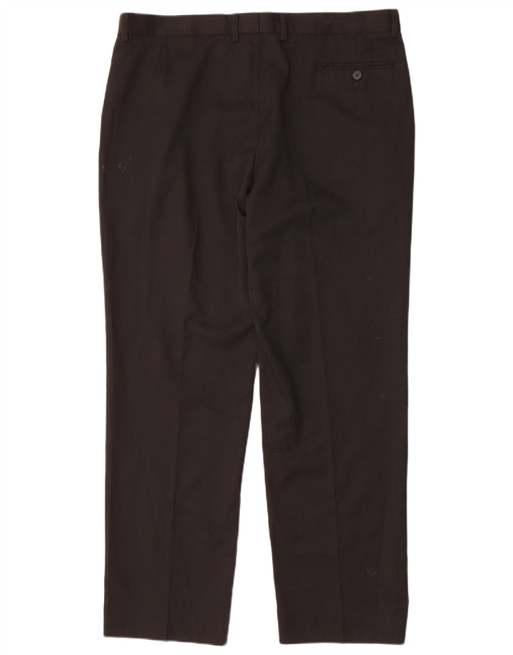 Marks & Spencer Mens Regular Fit Chino Trousers W38 L31 Black Polyester