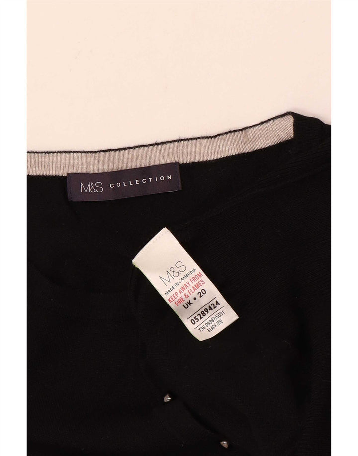 Marks & Spencer Womens Cardigan Sweater UK 20 2XL Black Viscose