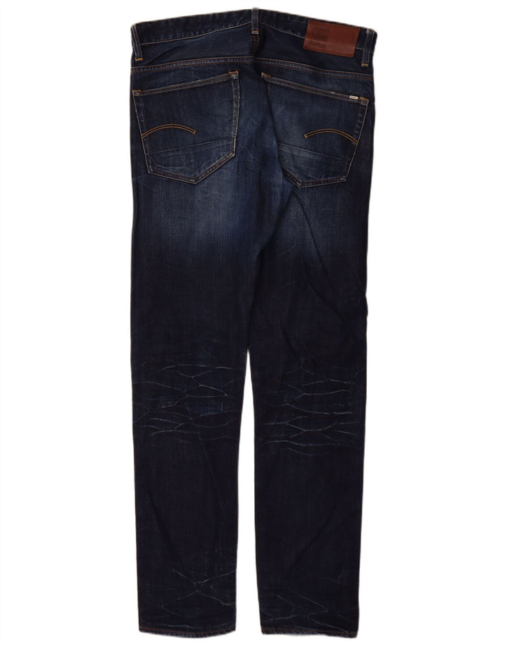 G-Star Mens 3301 Slim Jeans W34 L34 Navy Blue Cotton