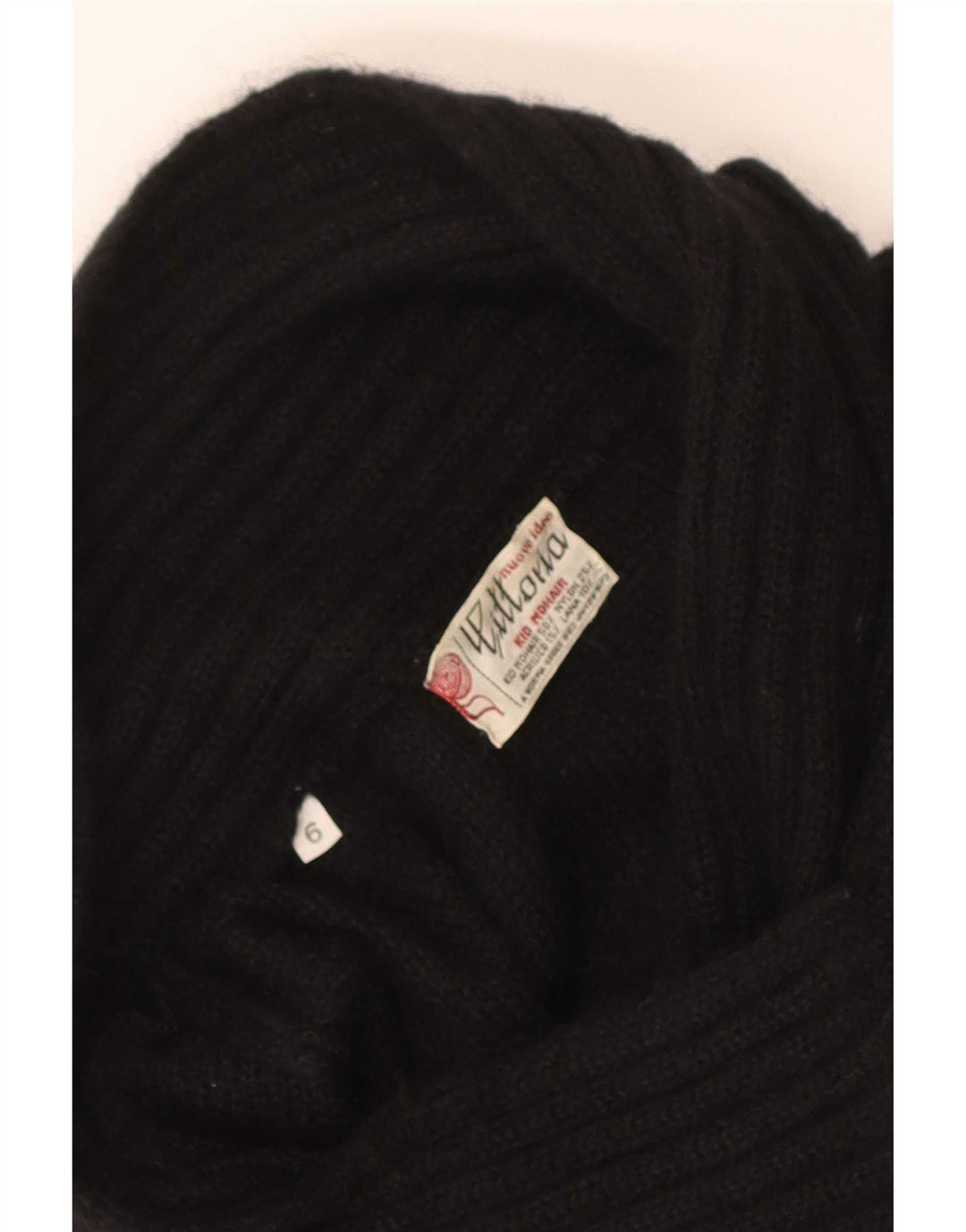 Vintage Womens Shawl Neck Jumper Sweater US 6 Medium Black Mohair