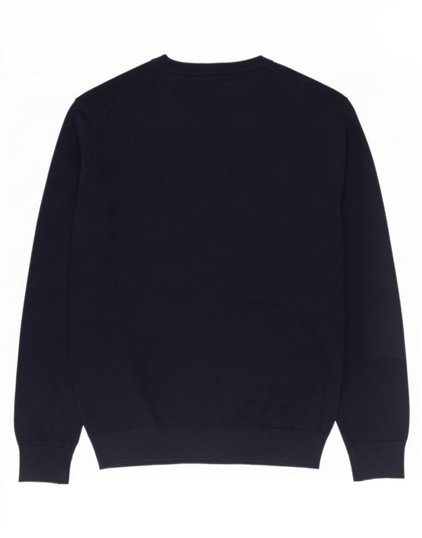 Crew Clothing Mens V-Neck Jumper Sweater Medium Navy Blue Cotton