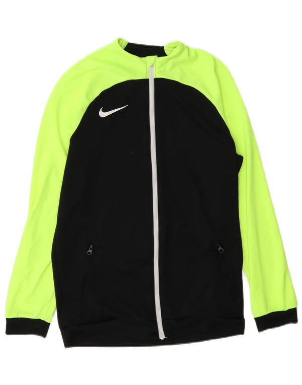 Nike Boys Dri Fit Tracksuit Top Jacket 12-13 Years Large Black Colourblock