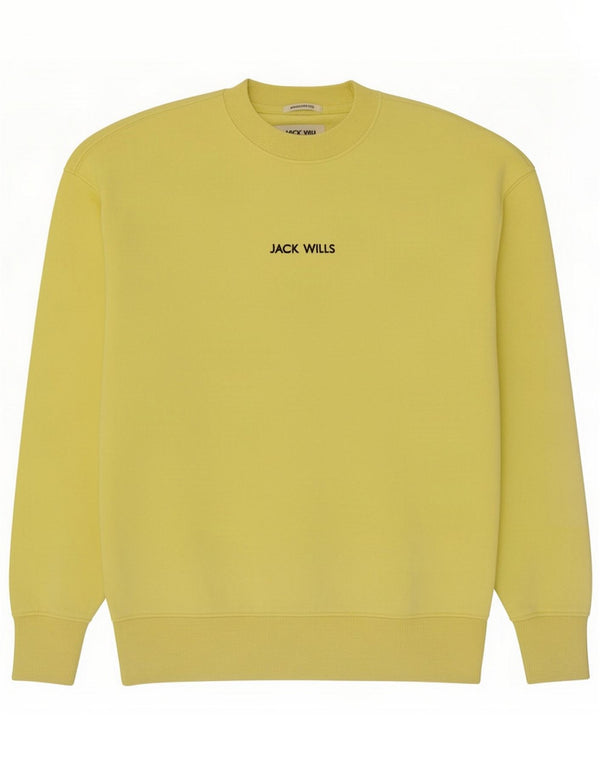 Jack Wills Mens Oversized Sweatshirt Jumper Small Yellow Cotton