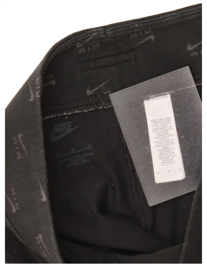 Nike Womens Graphic Leggings UK 12 Medium  Black Cotton