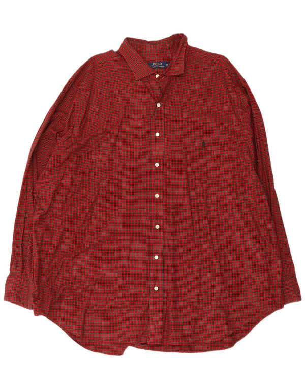 Polo Ralph Lauren Mens Shirt 3XL Red Check Cotton