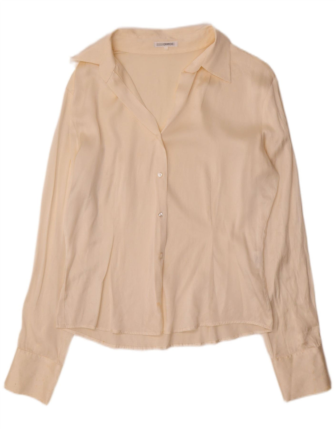 Naracamicie Womens Shirt Blouse UK 16 Large Off White Silk