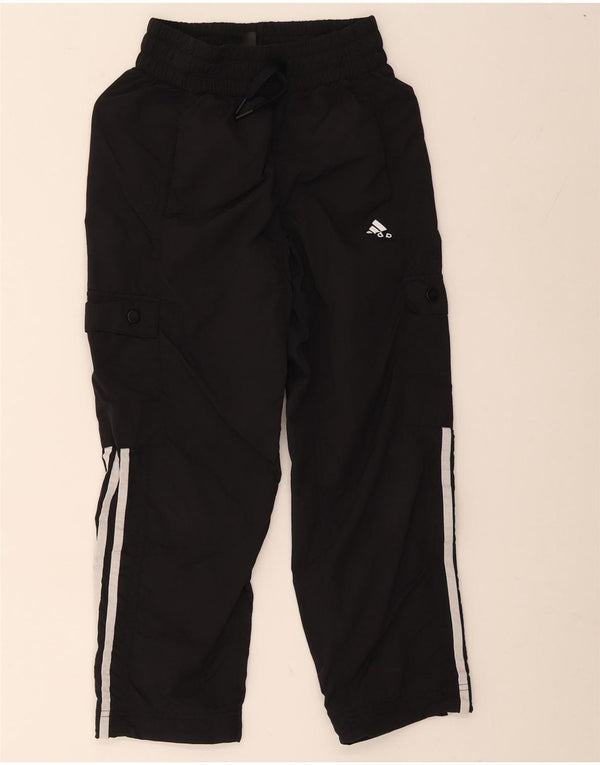 Adidas Girls Tracksuit Trousers Joggers 9-10 Years Black Polyamide