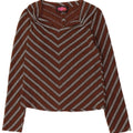 CASTELLI Womens Crop Top Long Sleeve IT 46 Large Brown Chevron