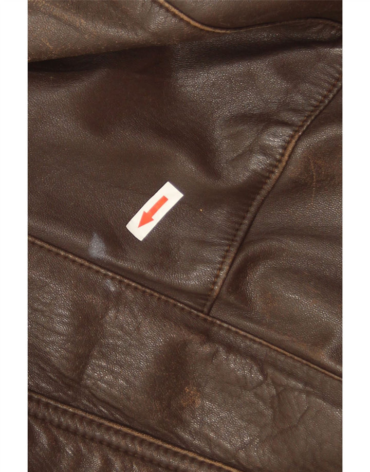 Vintage Mens Leather Jacket UK 44 2XL Brown