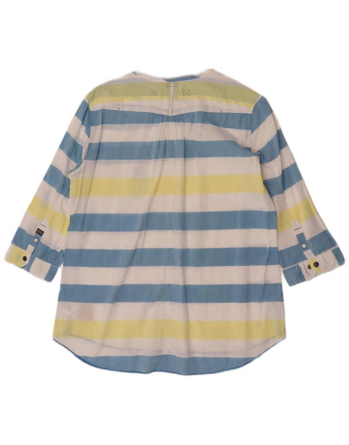G-Star Womens See Through Shirt UK 14 Medium Multicoloured Striped