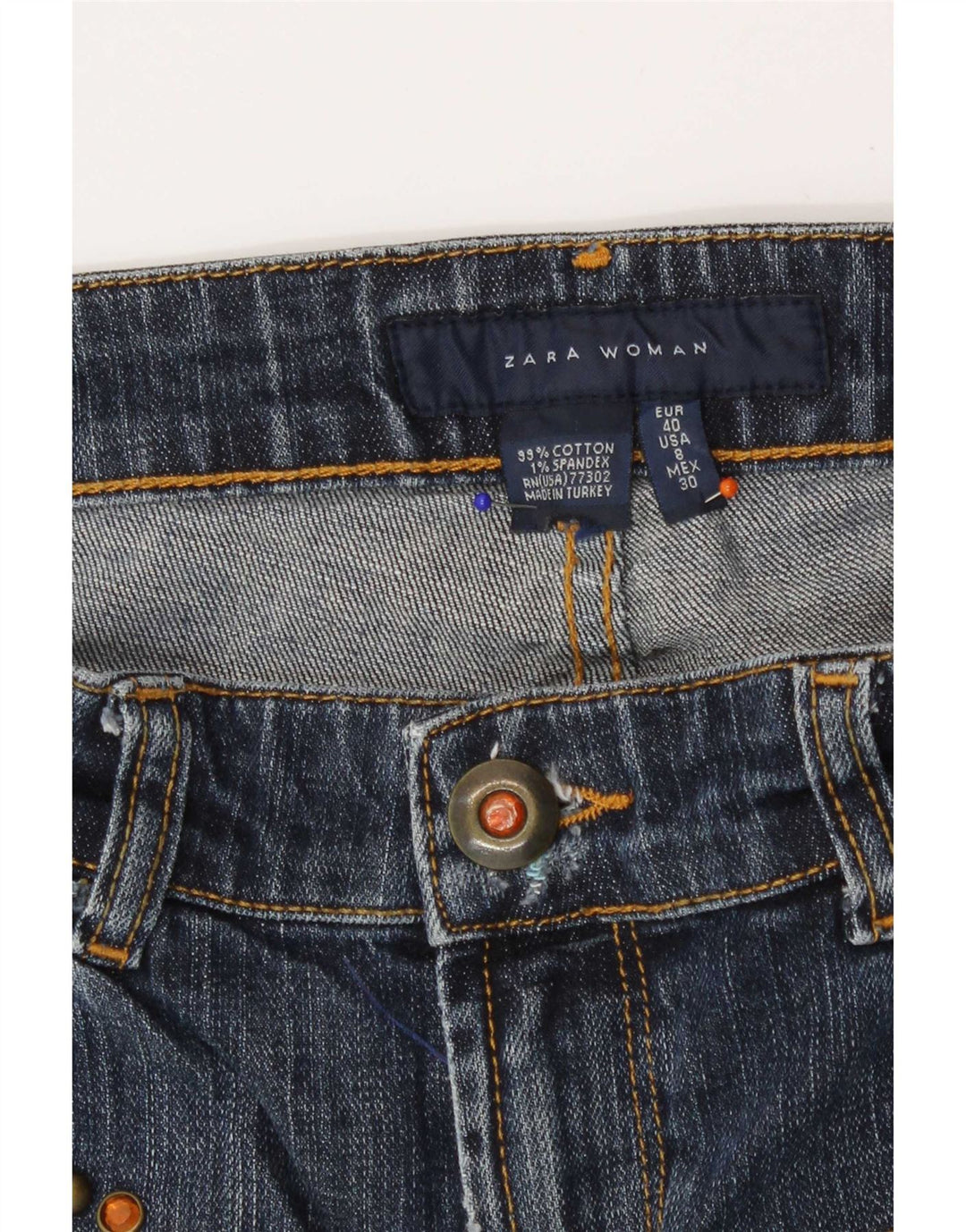 Zara Womens Bootcut Jeans EU 40 Medium W30 L35 Navy Blue Cotton