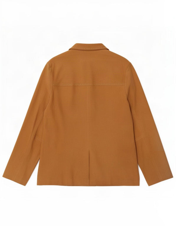 Les Marees Womens Suede Jacket IT 44 Medium Beige Leather