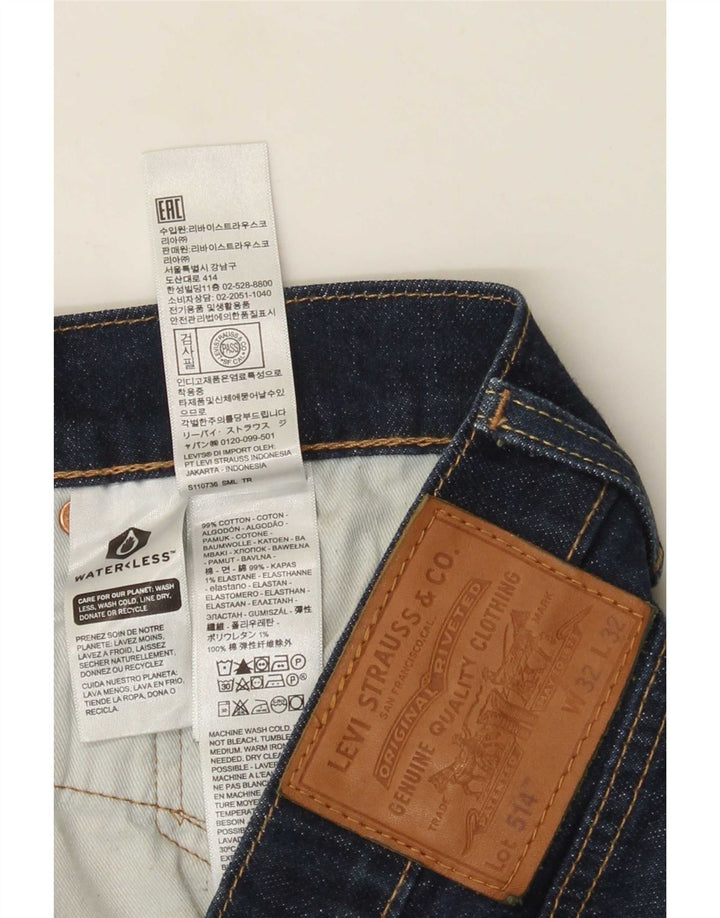 Levi's Mens 514 Straight Jeans W32 L32 Navy Blue Cotton