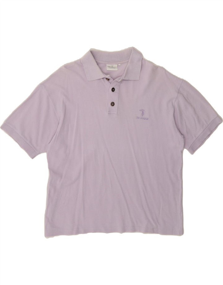 TRUSSARDI Mens Polo Shirt Medium Purple Cotton Vintage Trussardi and Second-Hand Trussardi from Messina Hembry 