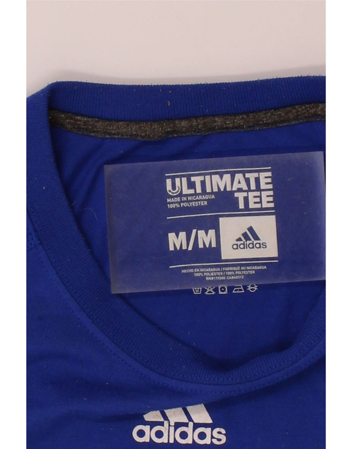 ADIDAS Mens Climalite T-Shirt Top Medium Blue Polyester Vintage Adidas and Second-Hand Adidas from Messina Hembry 