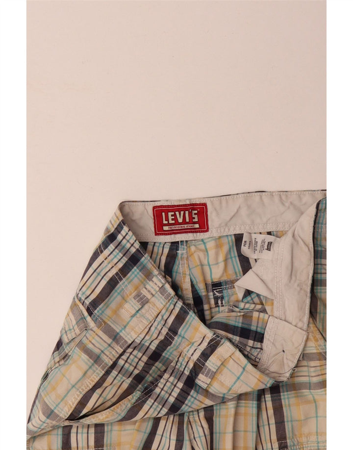 LEVI'S Mens Cargo Shorts W34 Large  Multicoloured Check Cotton