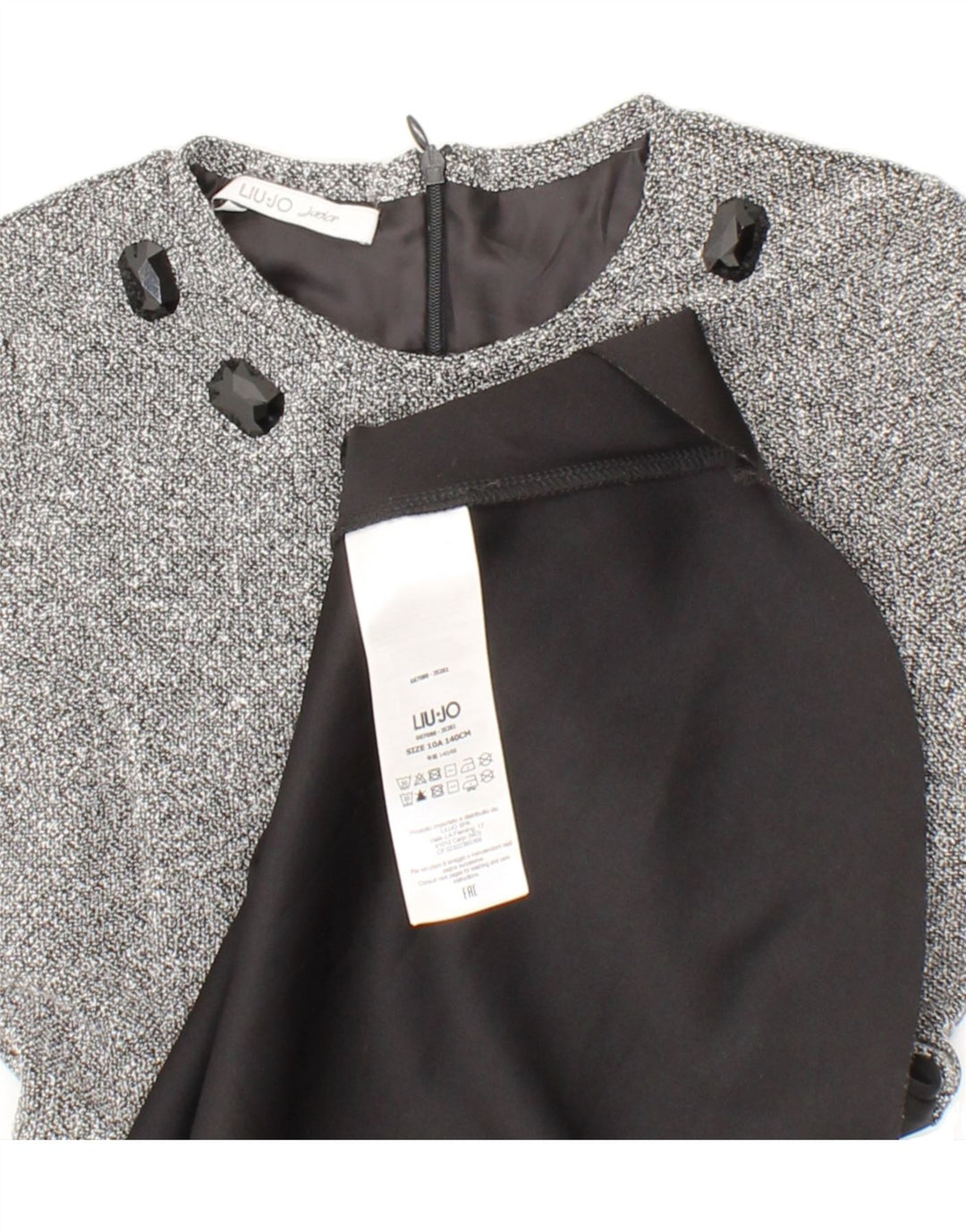 LIU JO Girls A-Line Dress 9-10 Years Grey Colourblock Polyester Vintage Liu Jo and Second-Hand Liu Jo from Messina Hembry 