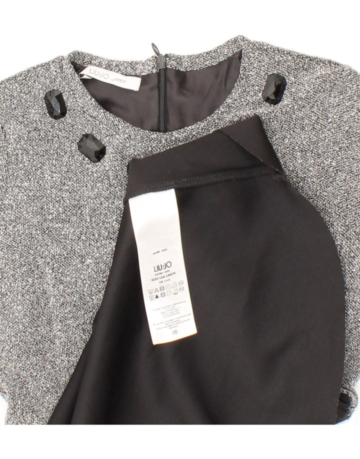 LIU JO Girls A-Line Dress 9-10 Years Grey Colourblock Polyester Vintage Liu Jo and Second-Hand Liu Jo from Messina Hembry 
