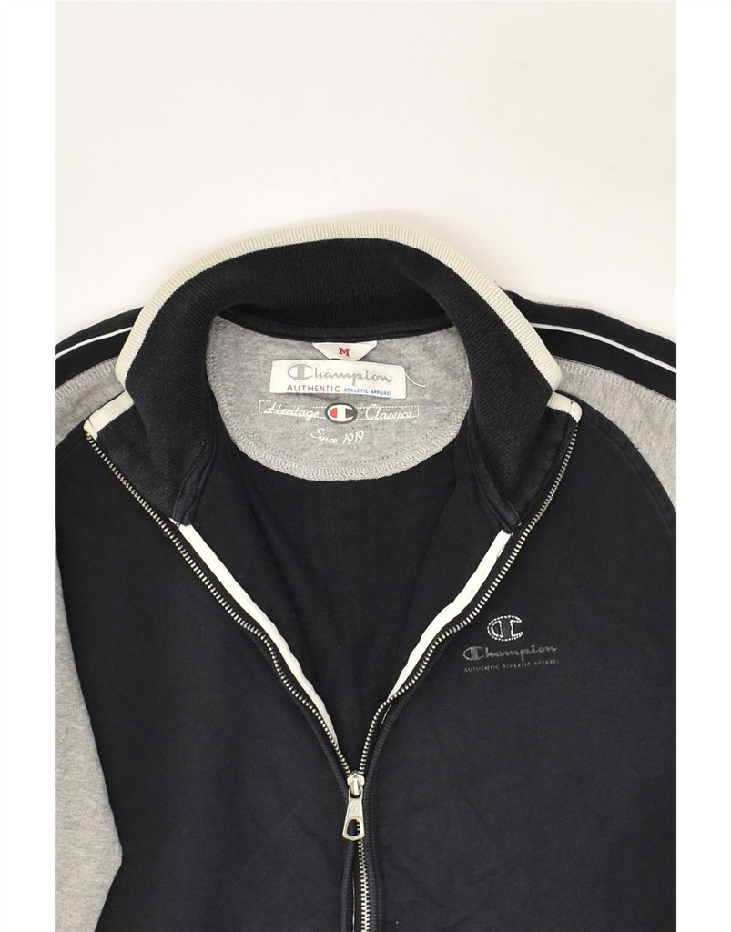 CHAMPION Womens Graphic Tracksuit Top Jacket UK 14 Medium Black | Vintage Champion | Thrift | Second-Hand Champion | Used Clothing | Messina Hembry 