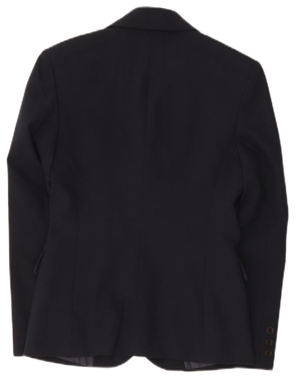 Sisley Womens 3 Button Blazer Jacket IT 40 Small Navy Blue Polyester