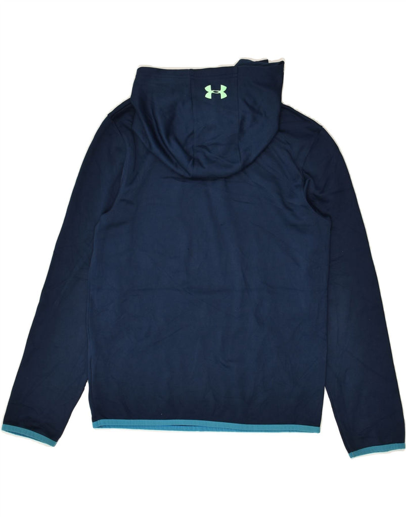 UNDER ARMOUR Boys Graphic Hoodie Jumper 13-14 Years XL Navy Blue Polyester | Vintage Under Armour | Thrift | Second-Hand Under Armour | Used Clothing | Messina Hembry 