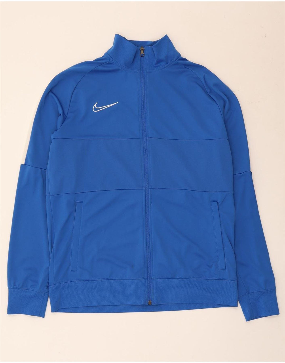 Nike Mens Dri Fit Tracksuit Top Jacket Large Blue Colourblock Polyester