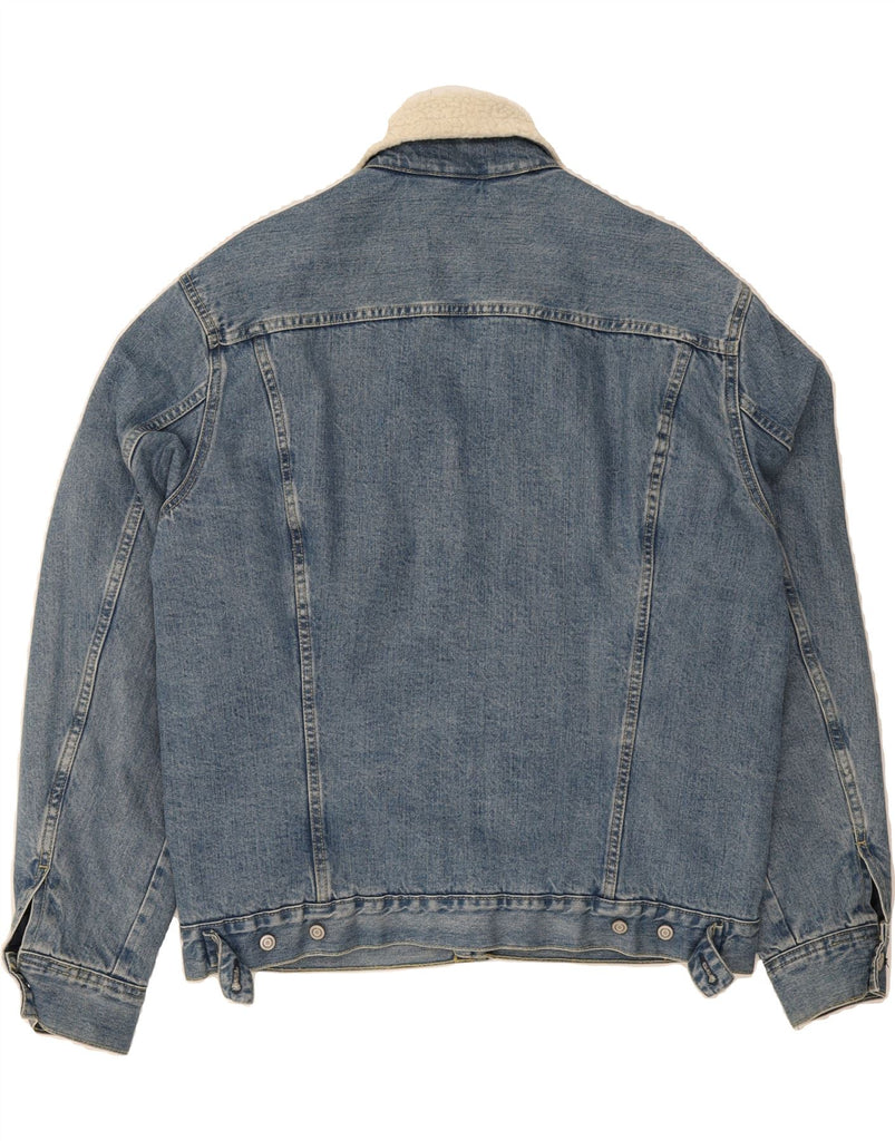 H&M Mens Denim Sherpa Jacket UK 40 Large Blue Cotton Vintage H&M and Second-Hand H&M from Messina Hembry 