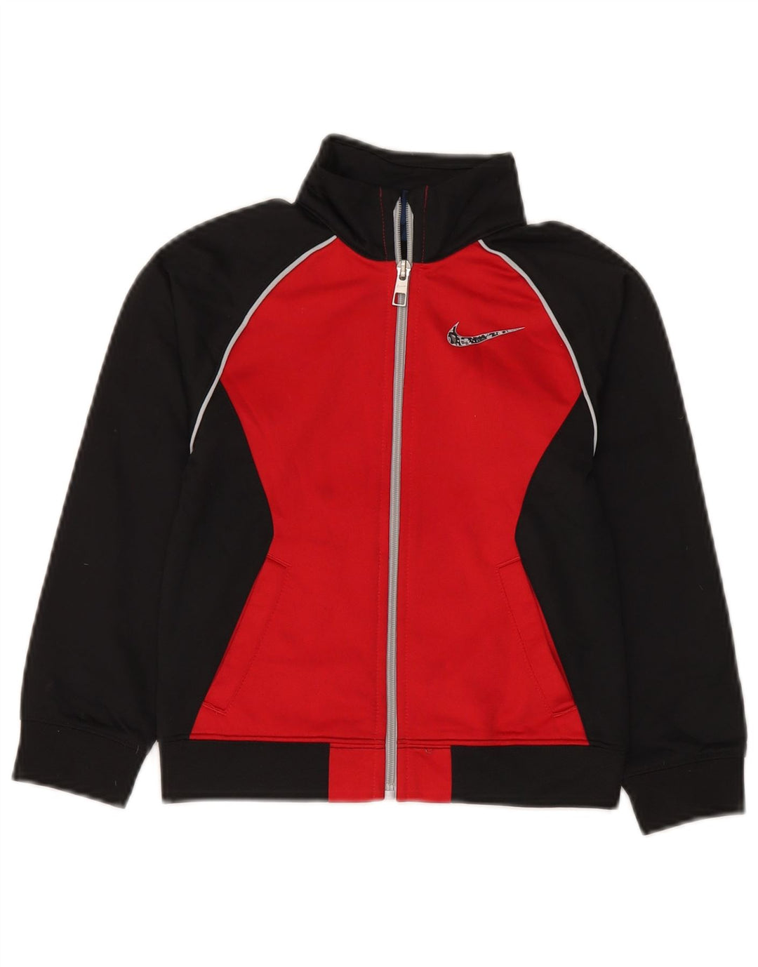 Nike Boys Tracksuit Top Jacket 5-6 Years Black Colourblock Polyester