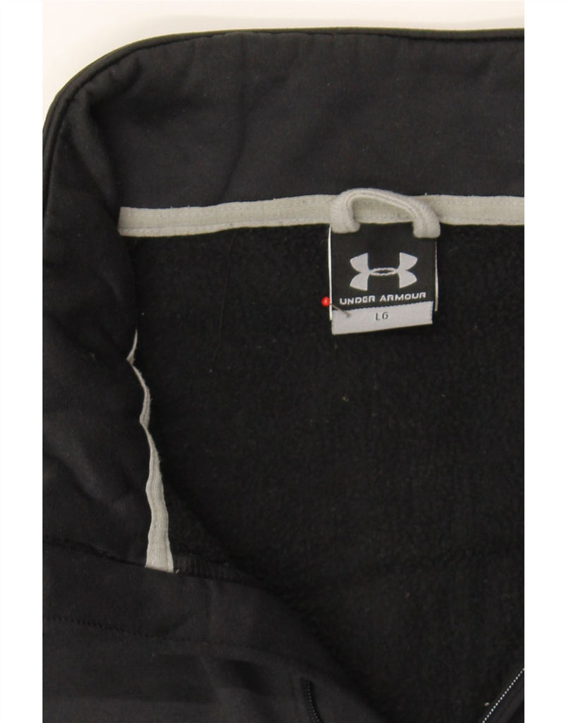 UNDER ARMOUR Mens Zip Neck Sweatshirt Jumper Large Black Polyester Vintage Under Armour and Second-Hand Under Armour from Messina Hembry 