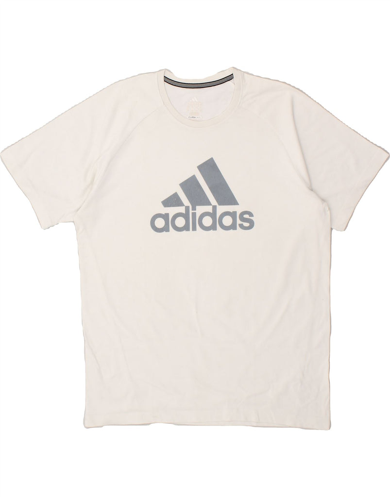 ADIDAS Mens Clima 365 Graphic T-Shirt Top Medium White Cotton | Vintage Adidas | Thrift | Second-Hand Adidas | Used Clothing | Messina Hembry 