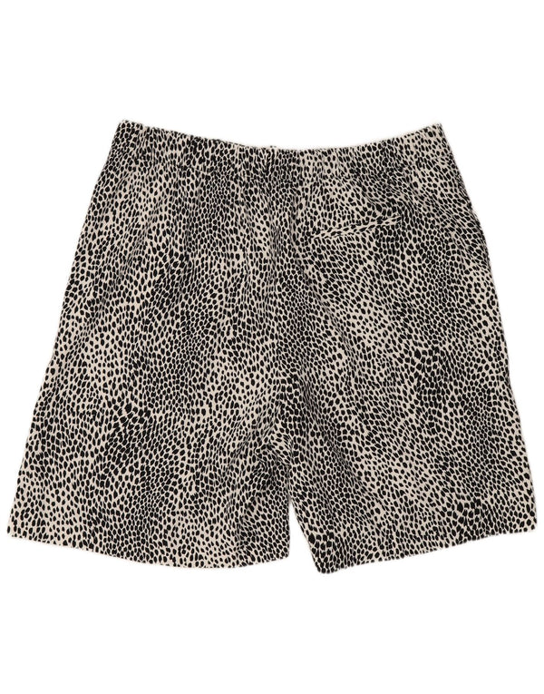 Marks & Spencer Womens Casual Shorts UK 18 XL W36 Black Animal Print