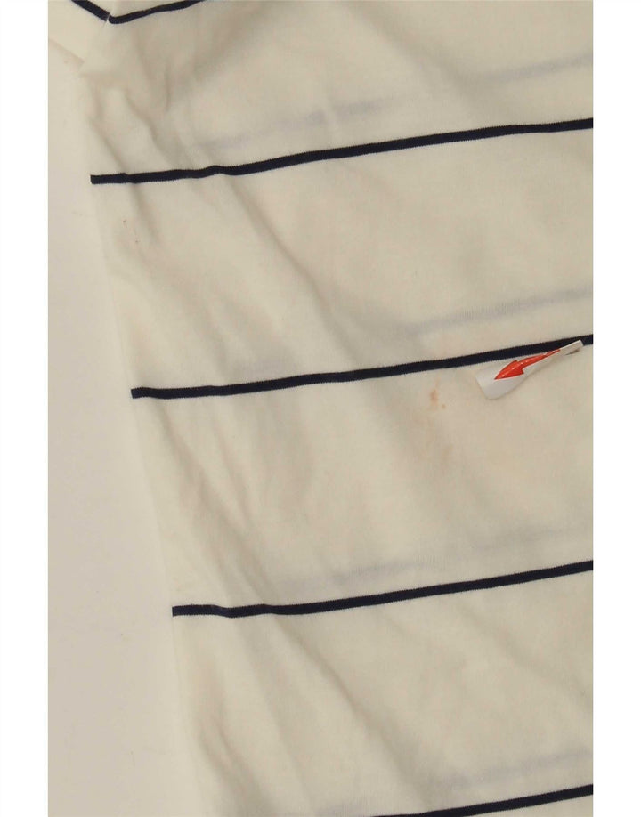 Nike Mens Regular Fit Polo Shirt 2XL White Striped Cotton