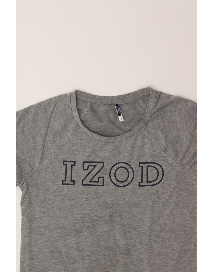 IZOD Womens Graphic T-Shirt Top UK 10 Small Grey Polyester Vintage Izod and Second-Hand Izod from Messina Hembry 