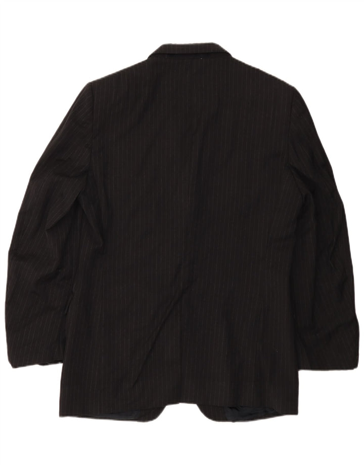Gianfranco Ferre Mens 3 Button Blazer Jacket IT 48 Medium Black Pinstripe