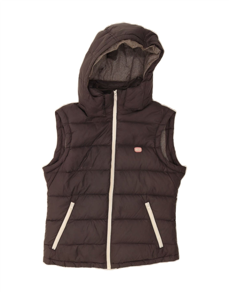 JACK WILLS Womens Hooded Padded Gilet UK 10 Small  Black Vintage Jack Wills and Second-Hand Jack Wills from Messina Hembry 