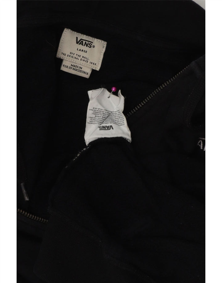 Vans Mens Zip Hoodie Sweater Large Black Cotton