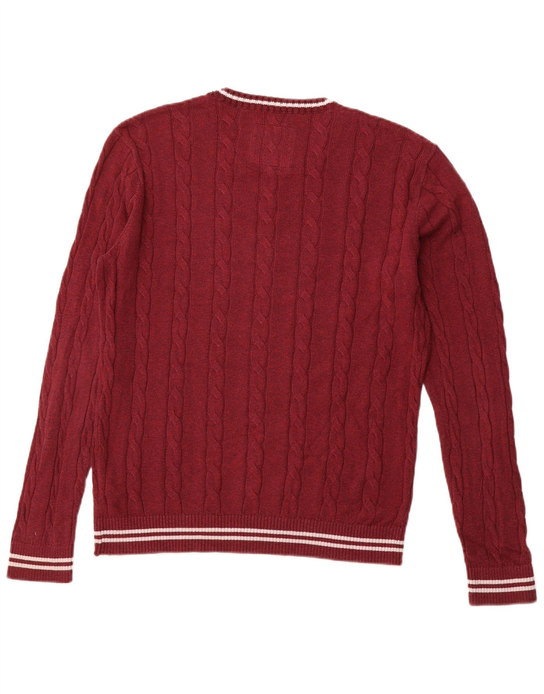 HOLLISTER Mens Crew Neck Jumper Sweater Medium Maroon Cotton