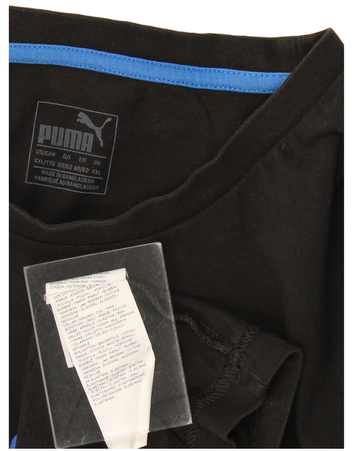 PUMA Mens Graphic T-Shirt Top 2XL Black Cotton