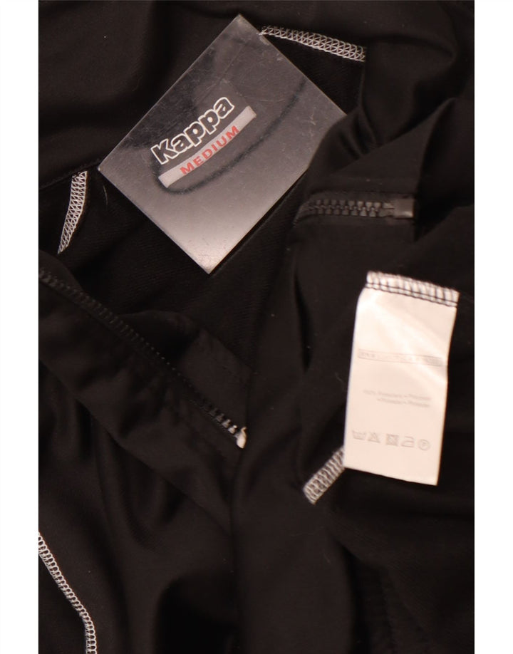 Kappa Mens Graphic Tracksuit Top Jacket Medium Black Polyester