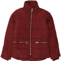 Topshop Womens Oversized Padded Jacket UK 8 Small Burgundy Polyester