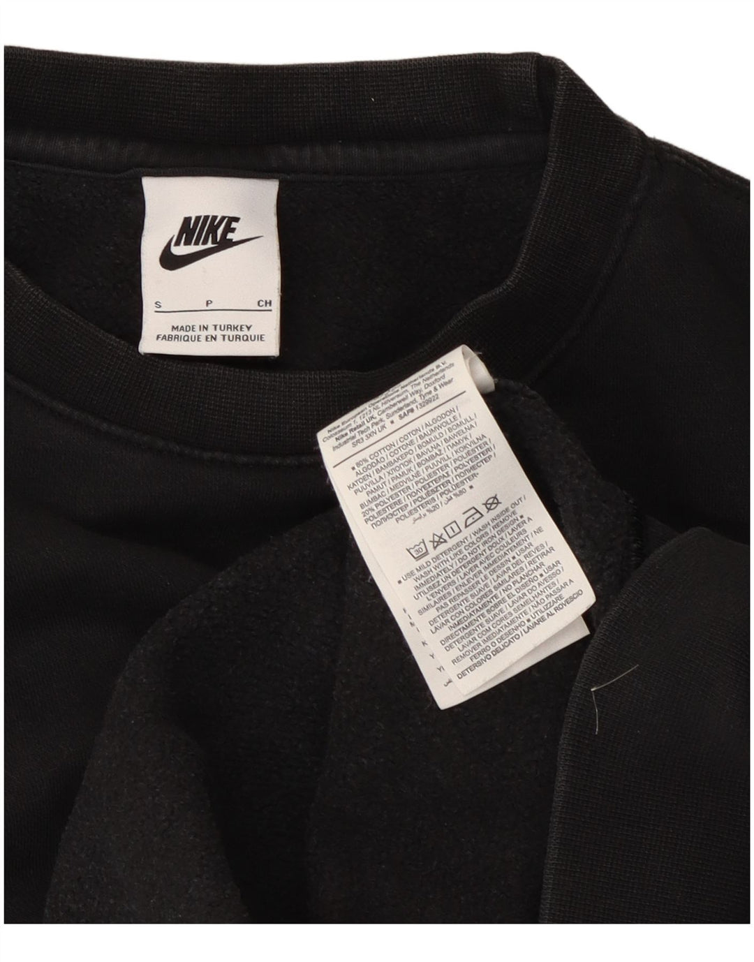 Nike Mens Sweatshirt Jumper Small Black Cotton