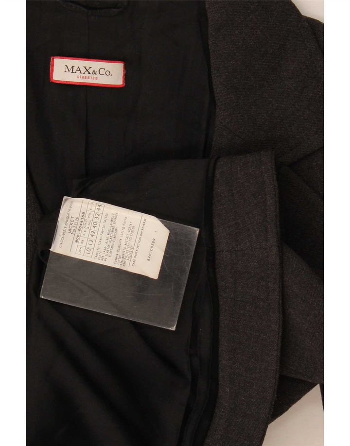 Max & Co. Womens 2 Button Blazer Jacket UK 12 Medium Grey Wool
