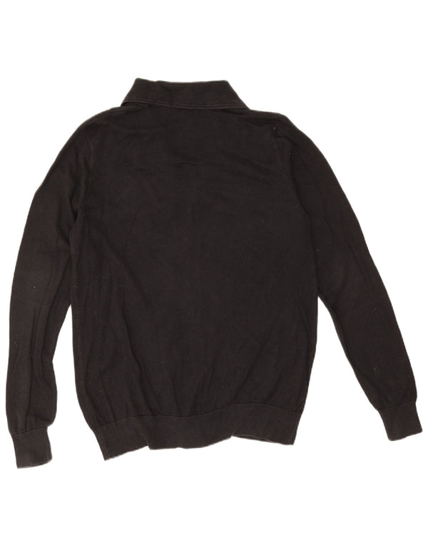 Fred Perry Boys Cardigan Sweater 13-14 Years Large Black Cotton