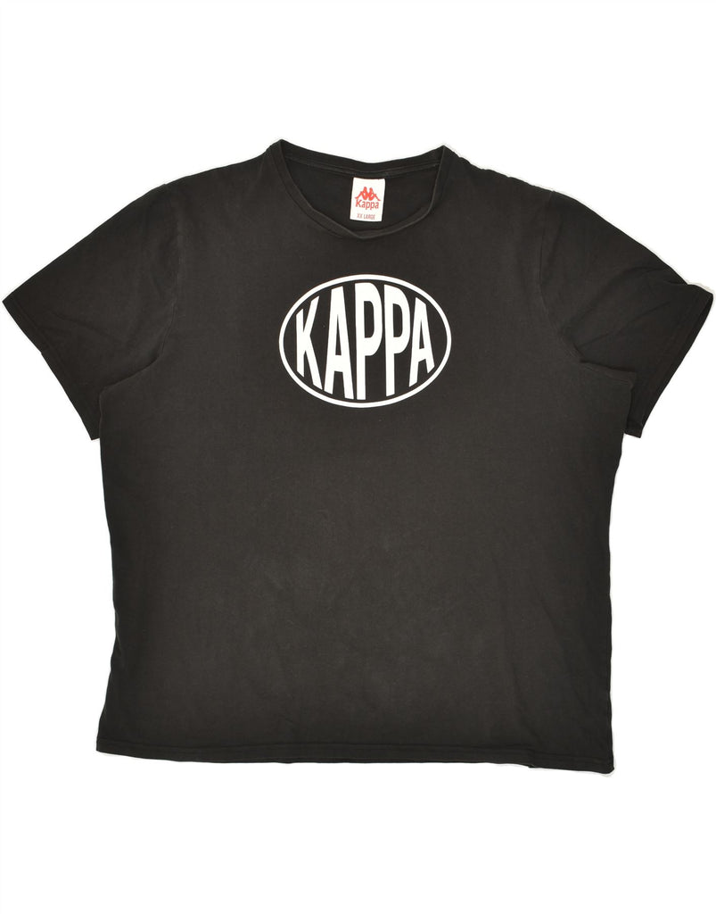 KAPPA Mens Graphic T-Shirt Top 2XL Black Cotton | Vintage Kappa | Thrift | Second-Hand Kappa | Used Clothing | Messina Hembry 