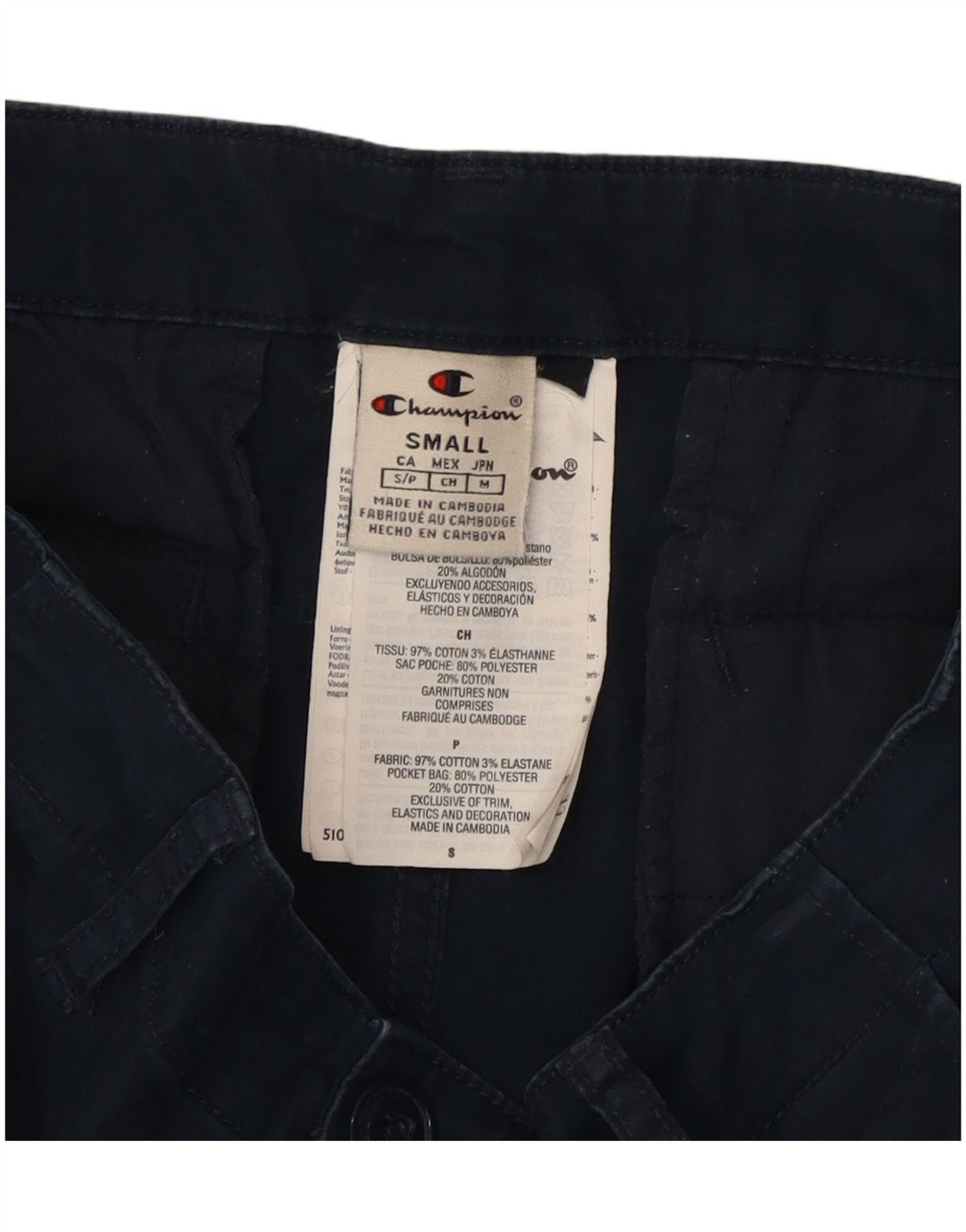 CHAMPION Mens Cargo Shorts Small W28  Navy Blue Cotton