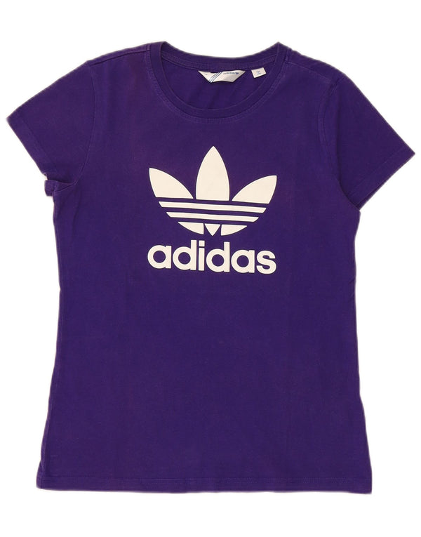 Adidas Womens Graphic T-Shirt Top IT 40 Small Purple Cotton
