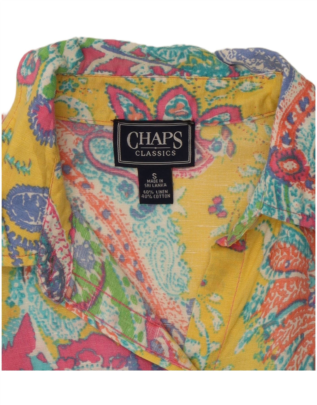 CHAPS Womens 3/4 Sleeve Shirt Blouse UK 10 Small Multicoloured Paisley