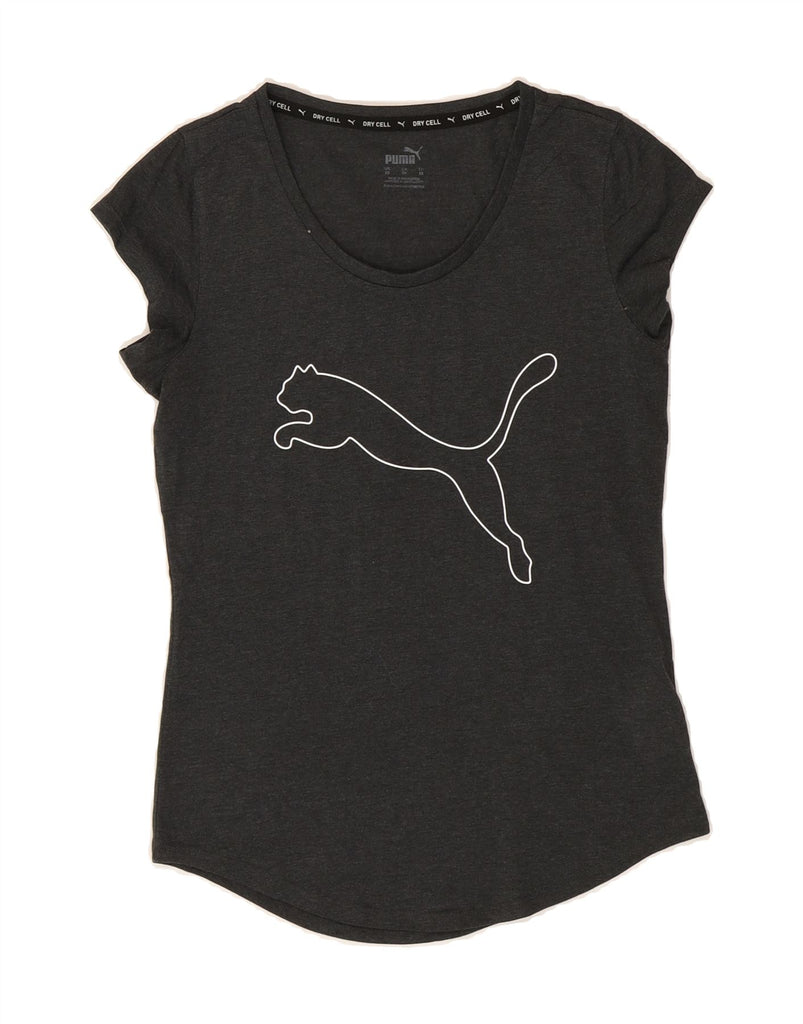 PUMA Womens Graphic T-Shirt Top UK 6 XS Grey Polyester Vintage Puma and Second-Hand Puma from Messina Hembry 